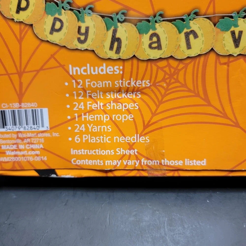 Felt Pumpkin Garland Activity Set Crafts Halloween